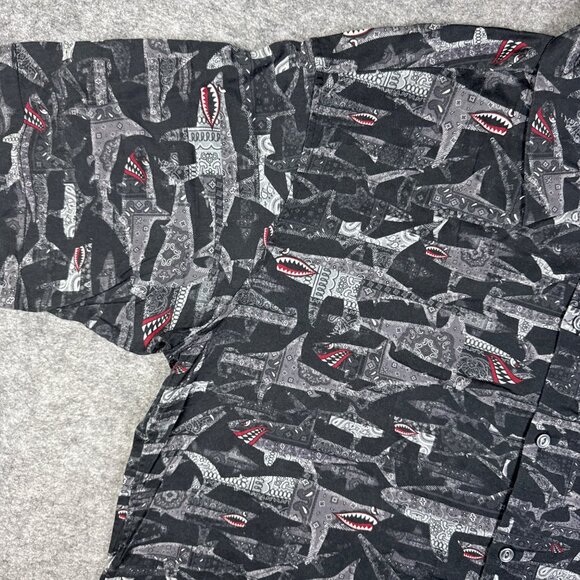 Schott Shirt Mens 2XL Black Gray Shark Marine Short Sleeve Lightweight - Picture 8 of 15